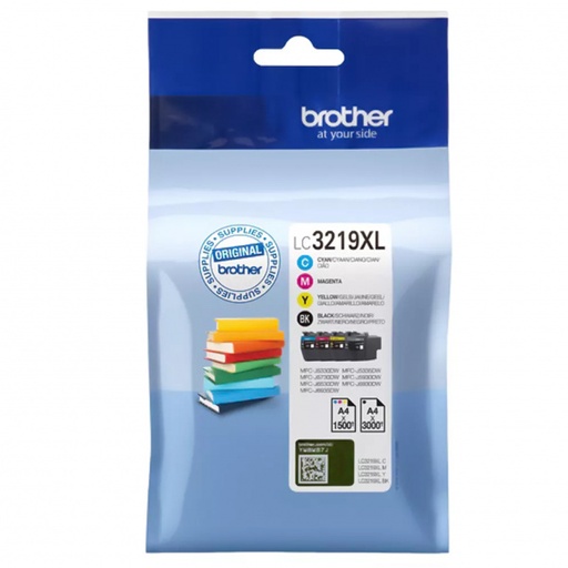 [BR-LC3219XLVP4-MO] Brother LC3219XL Pack de 4 cartouches Inkjet BLK/CYN/MAG/YEL Marque Originale