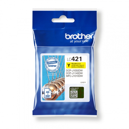 [BR-LC421YL-MO] Brother LC421 Cartouche Inkjet Yellow Marque Originale