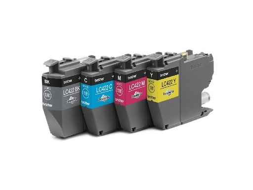 [BR-LC422VP4-MO] Brother LC422 Pack de 4 cartouches Inkjet Marque Originale LC422VAL