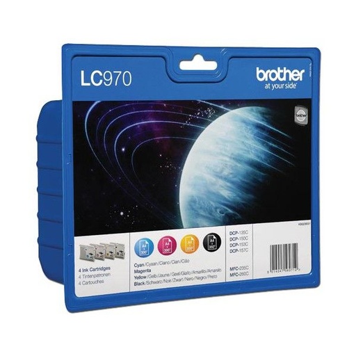 [BR-LC970VP4-MO] Brother LC970 Pack de 4 cartouches Inkjet Marque Originale LC970VAL