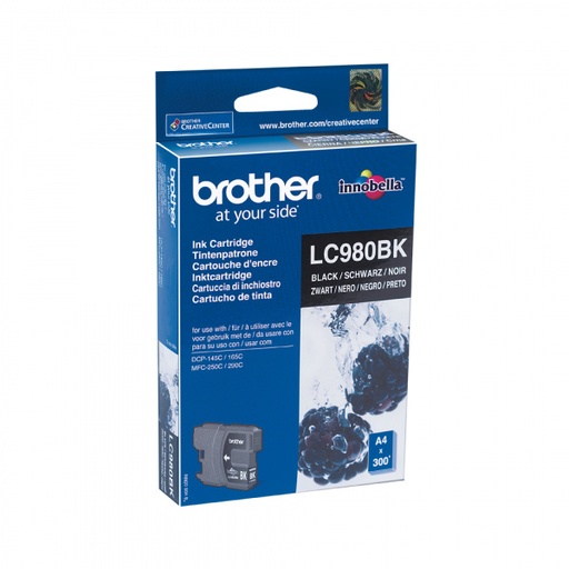[BR-LC980BK-MO] Brother LC980 Noir Cartouche Inkjet Marque Originale LC980BK