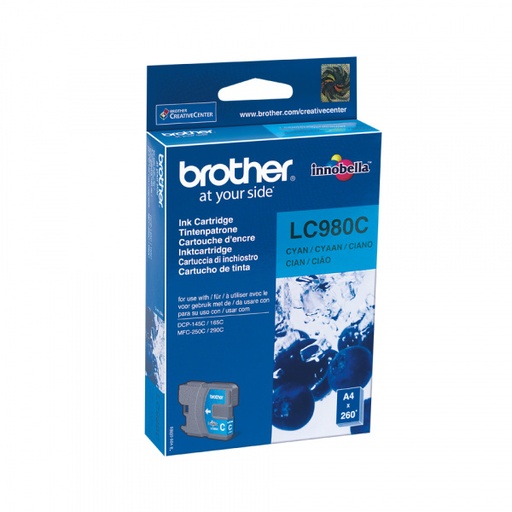 [BR-LC980CY-MO] Brother LC980 Cyan Cartouche Inkjet Marque Originale LC980C
