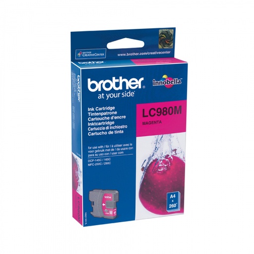 [BR-LC980MG-MO] Brother LC980 Magenta Cartouche Inkjet Marque Originale LC980M