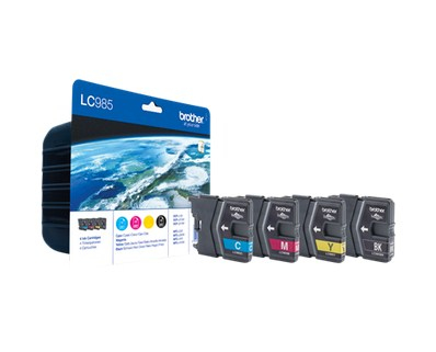 [BR-LC985VP4-MO] Brother LC985 Pack de 4 cartouches Inkjet Marque Originale LC985VAL