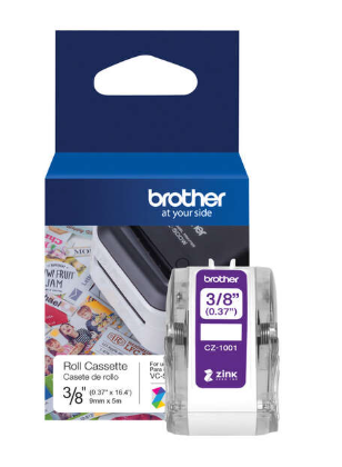 [BR-CZ1001-MO] Brother CZ1001 Rouleau d'etiquettes Marque Originales de taille personnalisable largeur 9mm x 5 Mètres Zero Ink