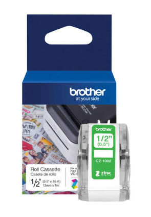 [BR-CZ1002-MO] Brother CZ1002 Rouleau d'etiquettes Marque Originales de taille personnalisable largeur 12mm x 5 Mètres Zero Ink