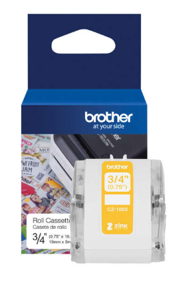 [BR-CZ1003-MO] Brother CZ1003 Rouleau d'etiquettes Marque Originales de taille personnalisable largeur 19mm x 5 Mètres Zero Ink