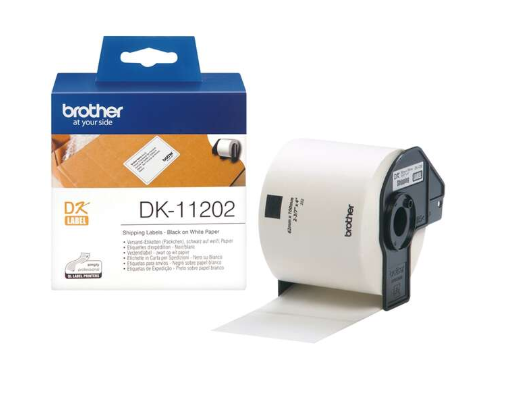 [BR-DK11202-MO] Brother DK11202 Etiquettes Marque Originale prédédoupées spéciales 62x100 mm 300 unités texte Noir sur fond Blanc