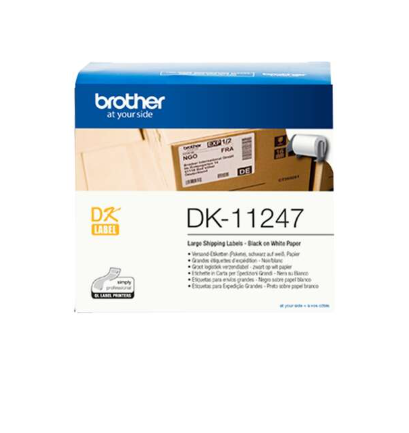 [BR-DK11247-MO] Brother DK11247 Etiquettes Marque Originale prédédoupées spéciales 103x164 mm 180 unités texte Noir sur fond Blanc