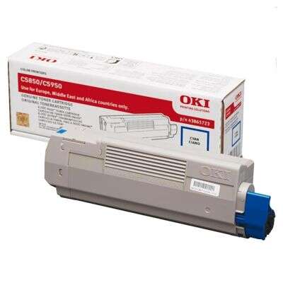 [OK-C5850CY-MO] OKI 43865723 Cyan toner Marque Originale 