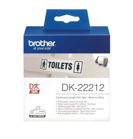 [BR-DK22212-MO] Brother DK22212 Etiquettes Marque Originale de taille personnalisable largeur 62mm x 15,24 Mètres texte Noir sur fond Blanc