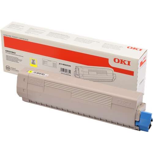 [OK-C833YL-MO] OKI 46443101 Yellow toner Marque Originale 