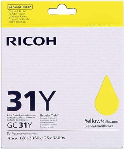 [RH-GC31YL-MO] Ricoh GC31Y Yellow Gel Marque Originale 405691