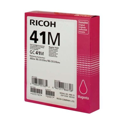 [RH-GC41XLM-MO] Ricoh GC41 Magenta Gel Marque Originale 405763