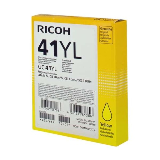 [RH-GC41YL-MO] Ricoh GC41YL Yellow Gel Marque Originale 405768