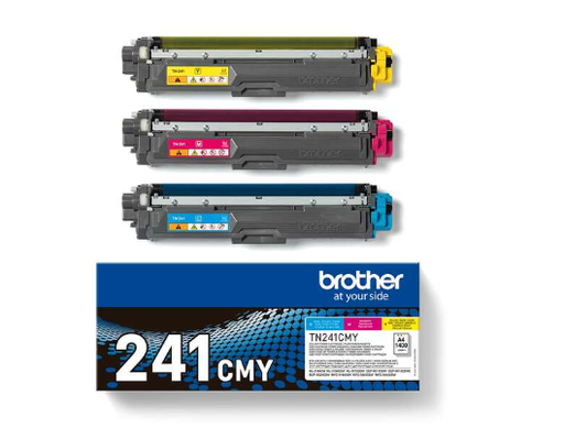 [BR-TN241VP3-MO] Brother TN241 Pack de 3 cartouches de Toner Marque Originale Cyan, Magenta, Yellow TN241CMY