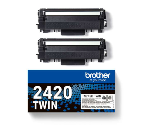 [BR-TN2420VP2-MO] Brother TN2420 Noir Pack de 2 cartouches de Toner Marque Originale TN2420TWIN