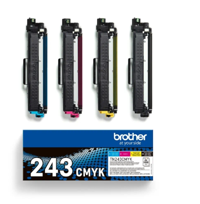 [BR-TN243VP4-MO] Brother TN243 Pack de 4 cartouches de Toner Marque Originale TN243CMYK