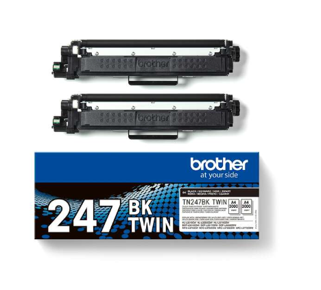 [BR-TN247BKVP2-MO] Brother TN247 Noir Pack de 2 cartouches de Toner Marque Originale TN247BKTWIN