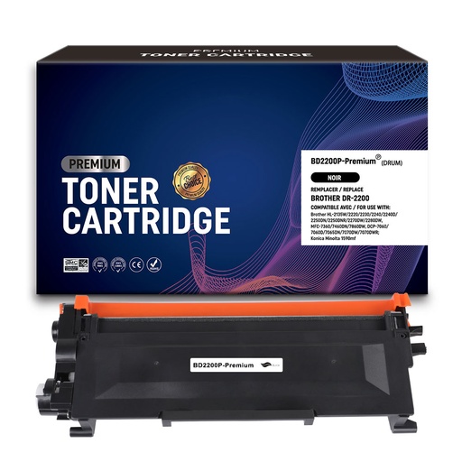 [BR-DR2200-CE] Brother DR2200 Tambour Imprimante Laser Noir Compatible EXCELLENCE