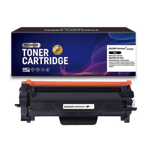 [BR-TN2420XL-CE] Brother TN2420 TN2410 Noir toner XL Compatible EXCELLENCE Haute Capacité 6000 pages