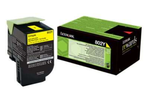 [LX-80C20YL-MO] Lexmark 80C20Y0 802Y Yellow toner Marque Originale